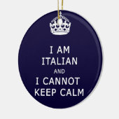 私はイタリアンであり、穏やかでおもしろいな冗談のethを保つことができません セラミックオーナメント (左)