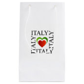 私はイタリアンな旗色のイタリアを愛します スモールペーパーバッグ (正面)