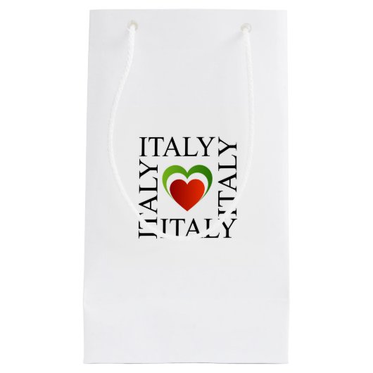 私はイタリアンな旗色のイタリアを愛します スモールペーパーバッグ (正面)