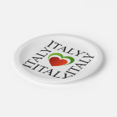 私はイタリアンな旗色のイタリアを愛します ペーパープレート (アングル)