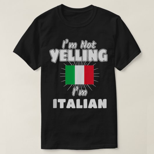 私はイタリア国旗のプライドで叫んでいイタリアンない Tシャツ (デザイン正面)