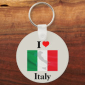 私はイタリア国旗の地図が大好き キーホルダー (正面)