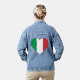私はイタリア国旗イタリアンのハートが大好き デニムジャケット
