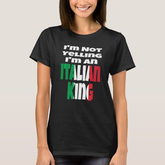 私はイタリア王旗のハムイタリアンだ叫んでない Tシャツ (正面)