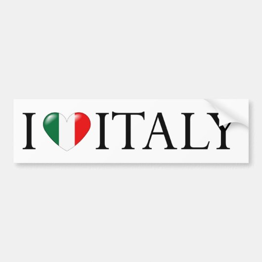 "私はイタリア"のステッカー愛します バンパーステッカー (正面)