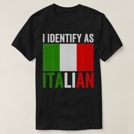 私はイタリイタリアンアおもしろい国旗と見る Tシャツ (デザイン正面)