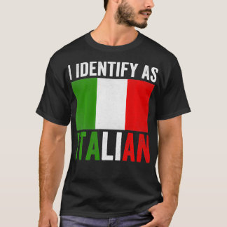 私はイタリイタリアンアおもしろい国旗と見る Tシャツ