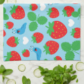 私はイチゴの継ぎ目のないパターンが大好き キッチンタオル (折り畳み)