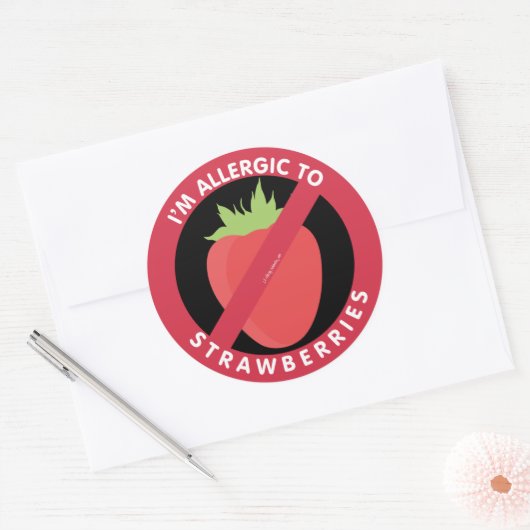 私はイチゴアレルギーのシンボルキッズにアレルギーを持っている ラウンドシール (封筒)