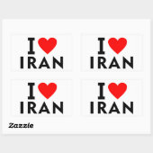 私はイランの国のようにハート旅行観光シンブが大好き 長方形シール (シート)