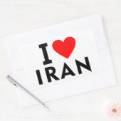 私はイランの国のようにハート旅行観光シンブが大好き 長方形シール (封筒)