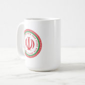 私はイラン人と共に立つ コーヒーマグカップ (正面左)