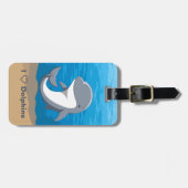 私はイルカのかわいいBottlenoseを愛します ラゲッジタグ (正面横)