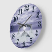 私はイルカを愛します ラージ壁時計 (傾斜)