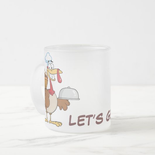 私はインスタントの感謝祭の夕食です フロストグラスマグカップ (正面左)