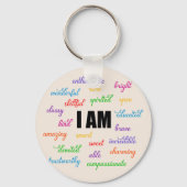 私はインスピレーション前向き、宗教、キリスト教徒だ キーホルダー (裏面)