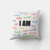 私はインスピレーション前向き、宗教、キリスト教徒だ クッション (裏面)