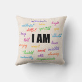 私はインスピレーション前向き、宗教、キリスト教徒だ クッション (裏面)