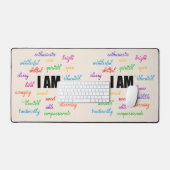 私はインスピレーション前向き、宗教、キリスト教徒だ デスクマット (キーボード&マウス)