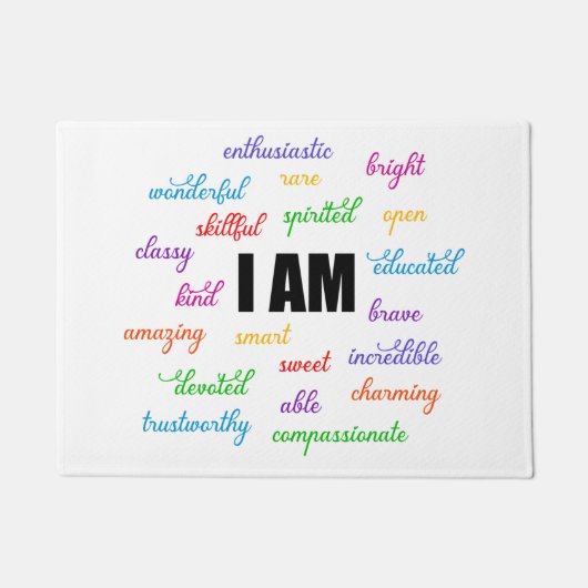 私はインスピレーション前向き、宗教、キリスト教徒だ ドアマット (正面)