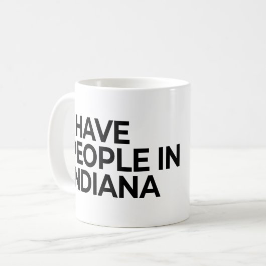 私はインディアナに人がいる コーヒーマグカップ (正面左)