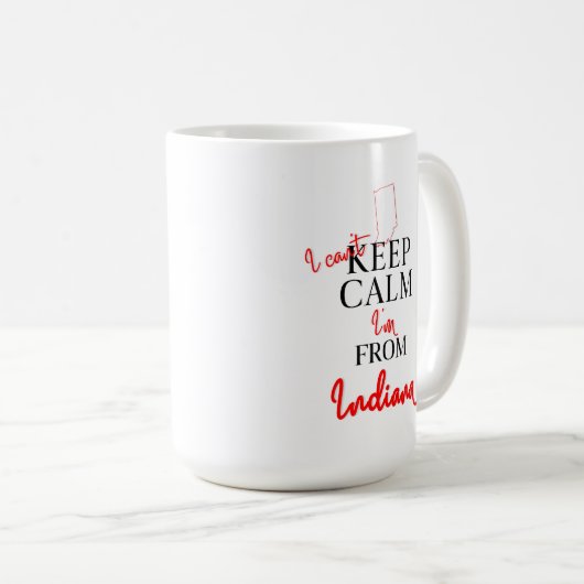 私はインディ保アナ出身なので、落ち着かない コーヒーマグカップ (正面右)