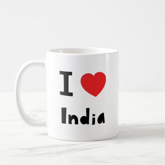 私はインドを愛します コーヒーマグカップ (左)