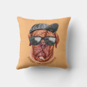 私はインドニト（マスティフ）フランスのおもしろい犬 クッション (裏面)