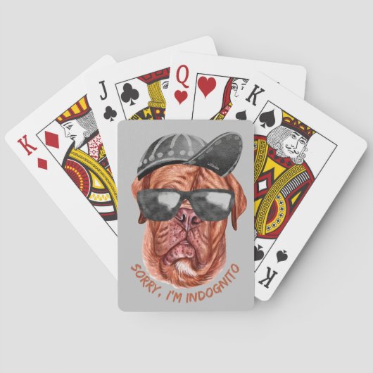 私はインドニト(マスティフ)フランスのおもしろい犬 トランプ (裏面)