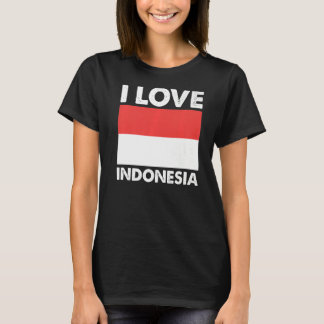 私はインドネシアが大好きIハートインドネシア家族旅行I Tシャツ