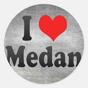 私はインドネシアのメダンが大好きだ。I Cinta Medan, Indonesia ラウンドシール