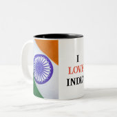 私はインド国旗が大好き ツートーンマグカップ (正面左)
