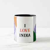 私はインド国旗が大好き ツートーンマグカップ (中央)