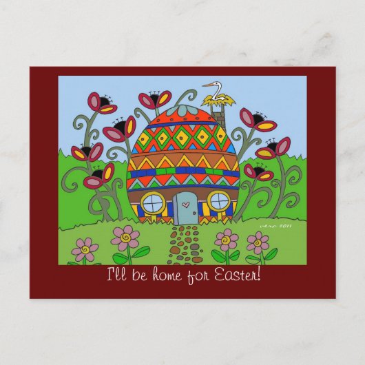 私はイースターのために家です! シーズンポストカード (正面)