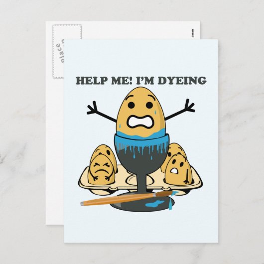 私はイースターの卵パンの漫画を染めている シーズンポストカード (正面/裏面)