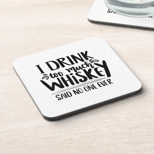 私はウィスキーを飲み過ぎて1の引用文を言っおもしろいた コースター (左側)