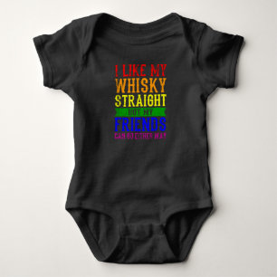 私はウィスキー・ストレートLGBTプライド・モンタンスLGBTQが好きです ベビーボディスーツ