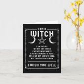 私はウィッカハロウィーンの魔女の異教の衣装 カード (黄色い花)