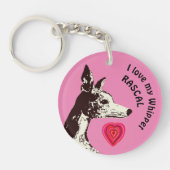 私はウィペットのキーチェーンが大好き キーホルダー (正面)