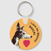 私はウィペットのキーチェーンが大好き キーホルダー (正面)