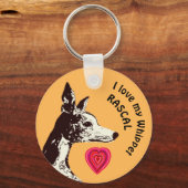 私はウィペットのキーチェーンが大好き キーホルダー (正面)