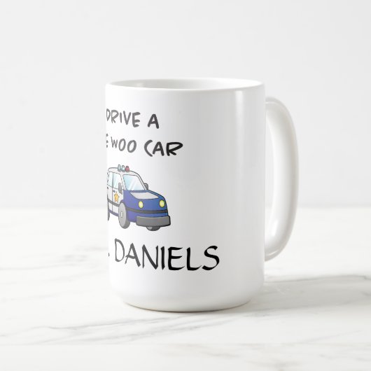 私はウィー車の警察を運転おもしろいする コーヒーマグカップ (正面右)
