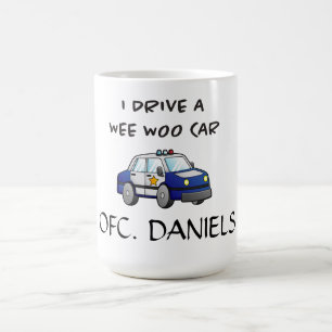 私はウィー車の警察を運転おもしろいする コーヒーマグカップ