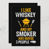 私はウイスキーが好きで、スモーカー3人がバおもしろいーベキ シーズンカード (正面/裏面)