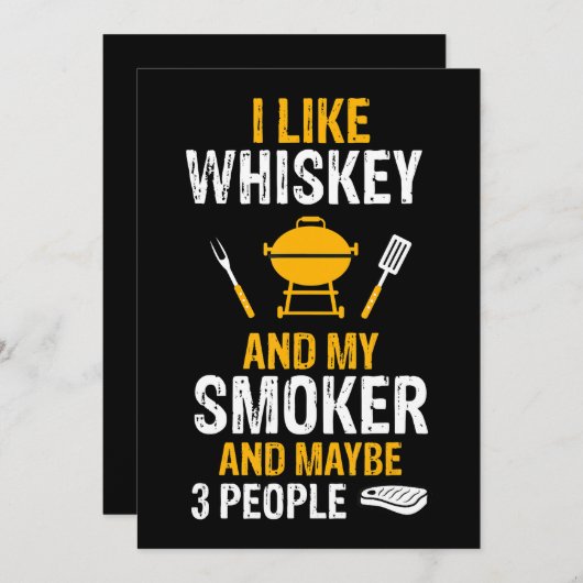 私はウイスキーが好きで、スモーカー3人がバおもしろいーベキ シーズンカード (正面/裏面)