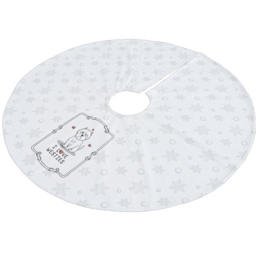 私はウェスティーズが大好き – 西ハイランドホワイトテリア フリース ツリースカート (アングル)