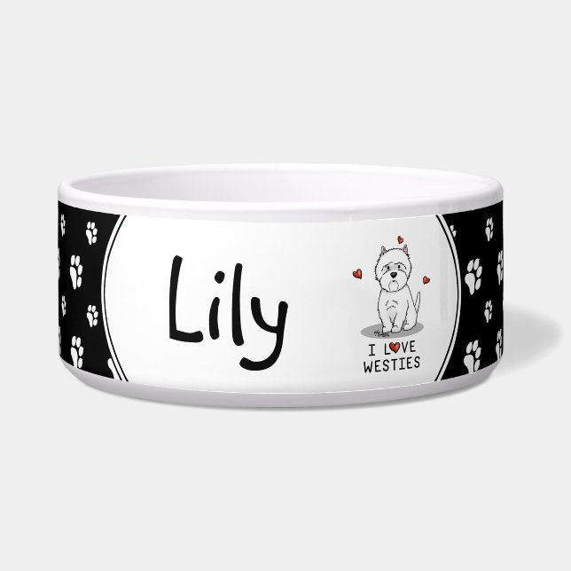 私はウェスティーズが大好き – 西ハイランドホワイトテリア ボウル (正面)