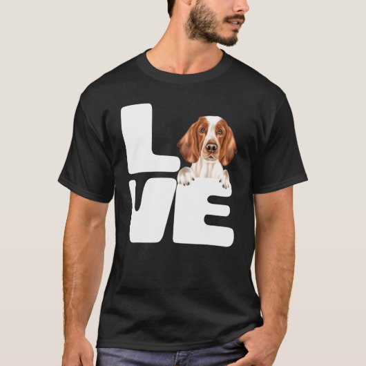 私はウェルシュ・スプリンガー・スパニエル犬が大好き Tシャツ (正面)