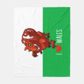 私はウェールズ可愛いベビーウェールズ赤いドラゴン漫画が大好き フリースブランケット (正面)