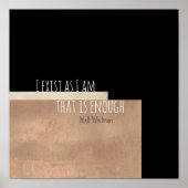 私はウォルト感動的・ホイットマンの文学引用文 ポスター (正面)